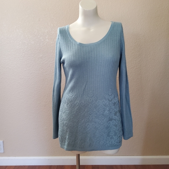 Soft Surroundings Aida Tunic Pullover Sweater Top Blue M - Picture 3 of 10